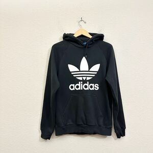 ADIDAS ORIGINALS Trefoil Logo Hoodie Pullover Streetwear #BR4852 in Black